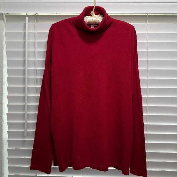 J. Jill Sweaters - LNWOT J. Jill Women's Silk & cotton holiday red turtleneck sweater; L petite